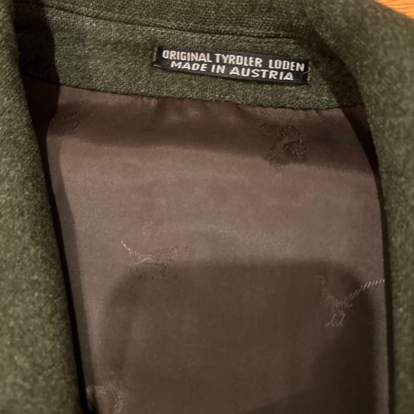 VTG 44 R Steinbock Tyroler Loden Olive Green Wool Blend Over Coat Made Austria. - Picture 5 of 9